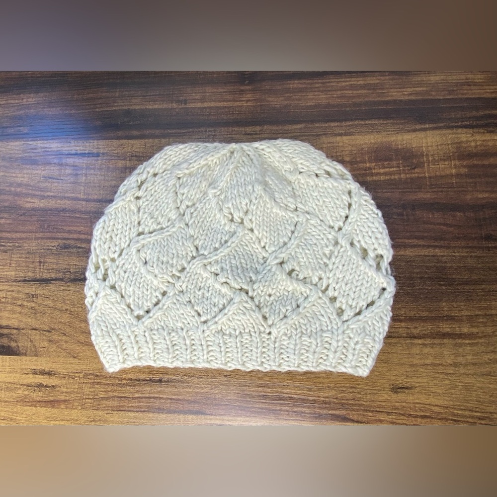 Cream Knit Women's Beanie